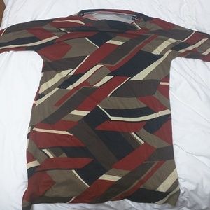 Plus size multi colored sweater dress boatneck